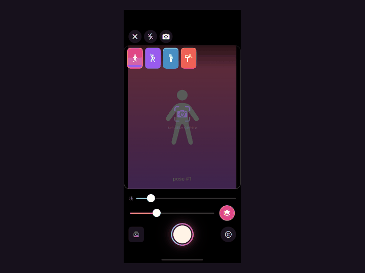 POSER app demo — pose lock, curate, and the Nailed It share card